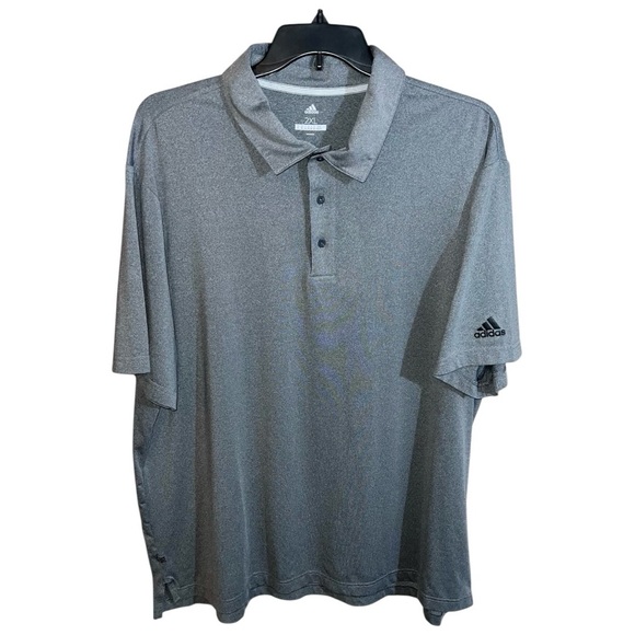 Adidas Shirt Men’s Size 2XL Heather Gray Short Sleeve Polo - Picture 1 of 5
